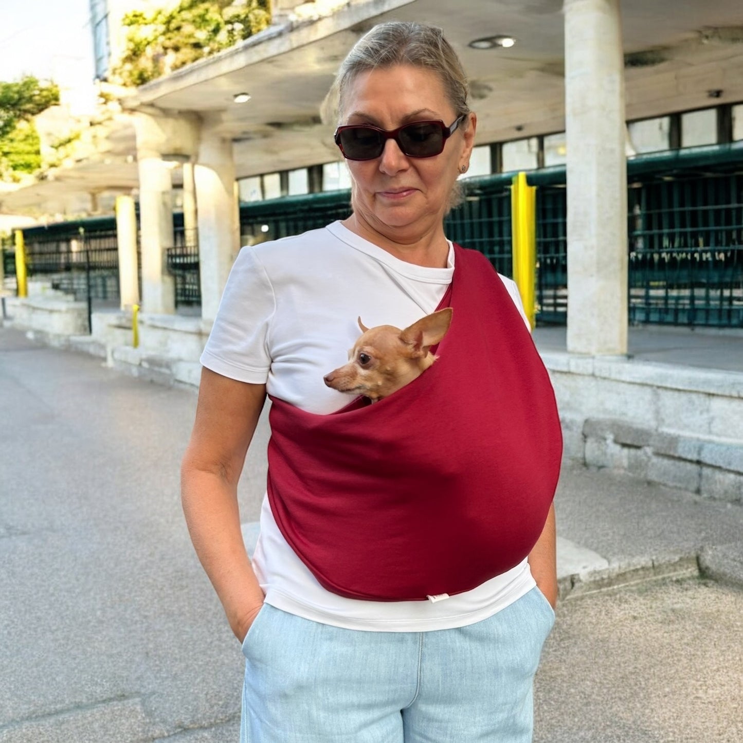 Lightweight Pet Sling – Red - 2–11 lbs / 1–5 kg (Spring/Summer)