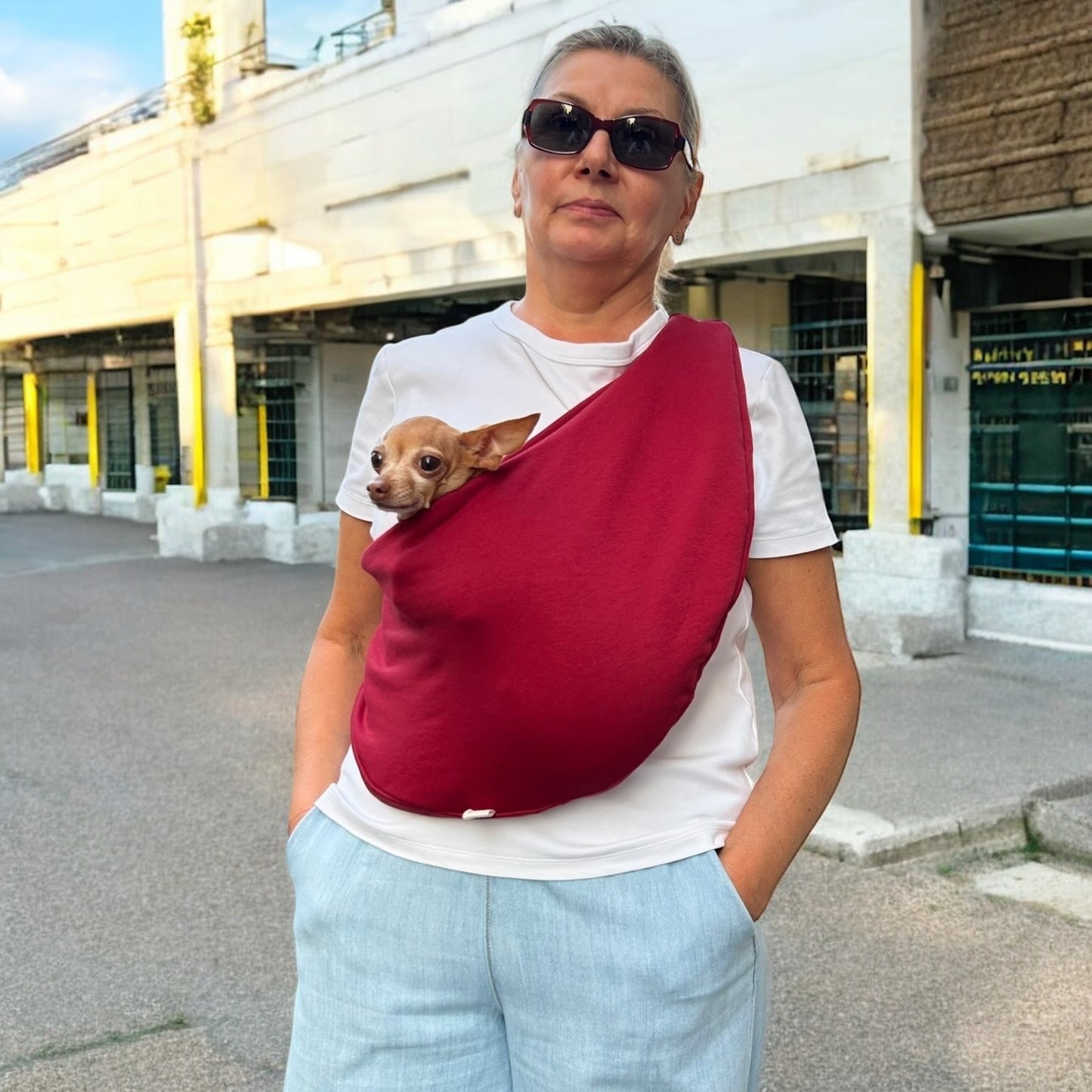 Lightweight Pet Sling – Red - 2–11 lbs / 1–5 kg (Spring/Summer)